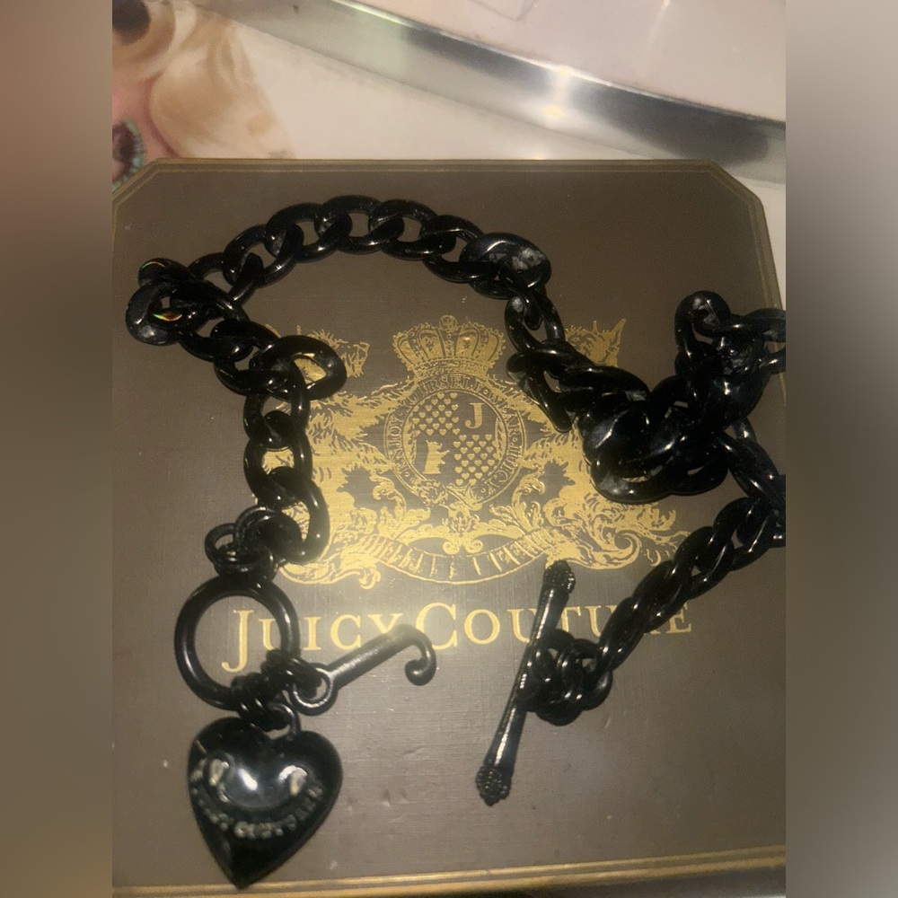 Juicy Couture Black Heart Pendant Necklace OG Juicy